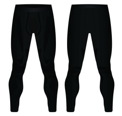 Black  male leggings. vector illustration