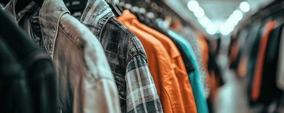 A vibrant thrift store filled with vintage clothes and accessories, people browsing for unique finds, [Secondhand Sunday], [sustainable shopping and fashion], ,