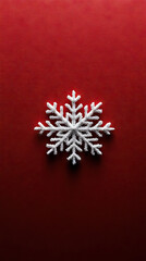 snowflake on red background