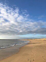 A stretch of sandy beach in England 