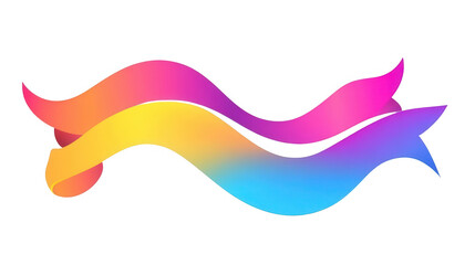 Flat Vibrant Flowing Ribbon Icon for Christmas, Festive Decorative Design, PNG File, Transparent Background.