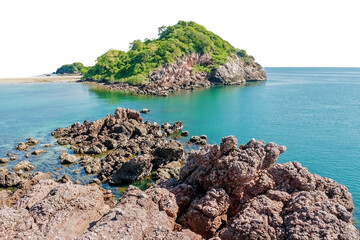 island in the sea isolated background