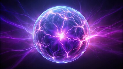 Electric purple sphere buzzing with energy