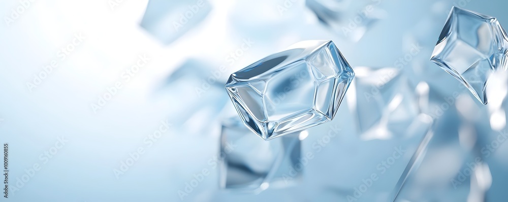 Poster intricate crystal fractals reflecting earths natural geometry - delicate patterns of light on smooth