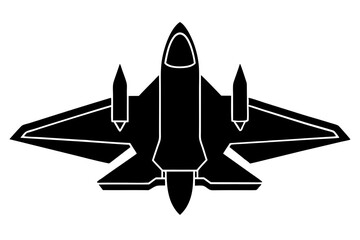 
Fighter Jet Vector Silhouette, Jet Fighter Airplane Silhouette, War Plane
