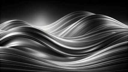 Fototapeta premium Elegant black and white abstract wave background with depth of field effect