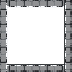 Long movie film strip square frame isolated on white background. Vector illustration