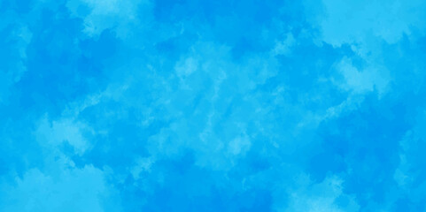 Abstract watercolor background with blue and white ink . Aquarelle painted light sky blue shades frame illustration. creative wet ink effect turquoise color watercolor background.