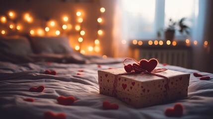 Romantic Getaway: Cozy Night with Lights and Gift