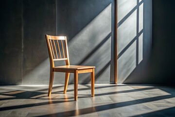 Wooden Chairs in a Stylish Room with Black Walls and Sunlight