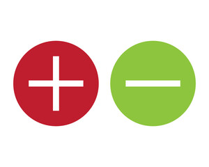 Obraz premium Round plus sign and minus sign icon set. Vector. plus minus icon.