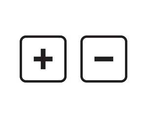 Plus and minus sign set. Vector