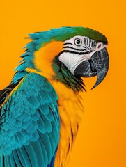 Fototapeta premium Exotic Blue and Yellow Parrot in Detail