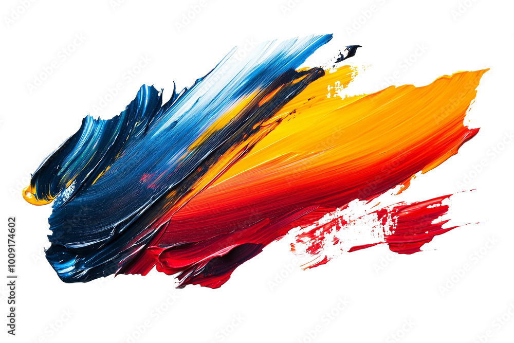 Poster Abstract layered paint stroke, rich and dimensional ,Isolated on transparent background