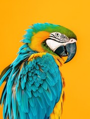 Fototapeta premium Macro Shot of a Vibrant Tropical Parrot