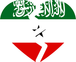 Broken Heart Icon of SOMALILAND Flag