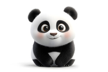 Naklejka premium Cute panda isolated on white background