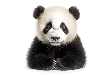 Cute panda isolated on white background
