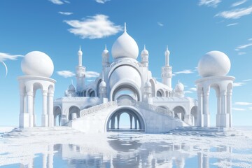 Naklejka premium Architecture building outdoors white.