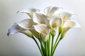 Obraz premium Elegant white paper Calla lilies bouquet with artistic touch, asymmetrical