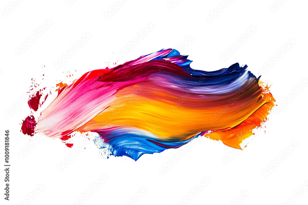 Poster Abstract layered paint stroke, rich and dimensional ,Isolated on transparent background