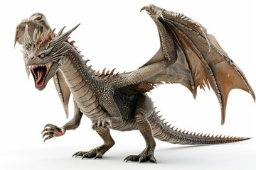 Fototapeta premium Fierce fantasy dragon with outstretched wings