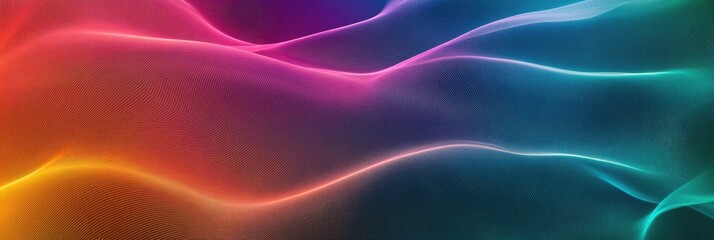 Obraz premium A gradient rainbow wave pattern, with flowing curves and vivid color transitions