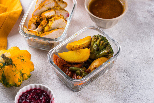 Leftover Thanksgiving day dinner food