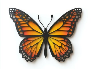 Obraz premium Close-up of a paper cut-out monarch butterfly.