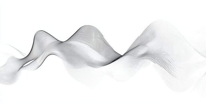 Line art, abstract art, black contour line arrangement to represent speed, simple, doppler effect, pure white background, ultra high resolution 