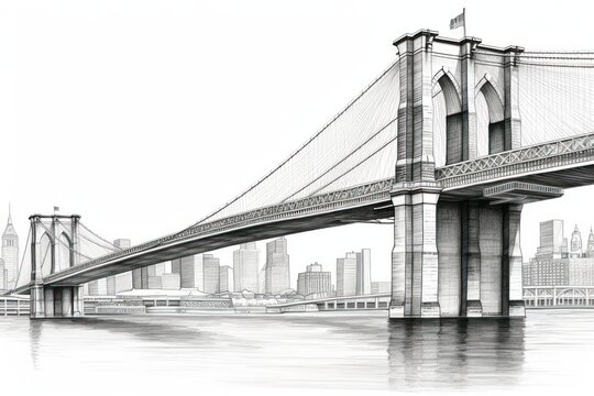 Fototapeta New York bridge brooklyn bridge architecture.