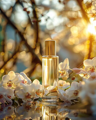 parfum mockup with flowers