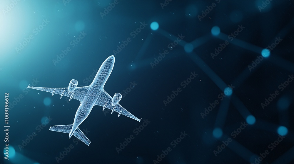 Poster global flight tracking network - real-time satellite signals and cloud-based aviation monitoring for