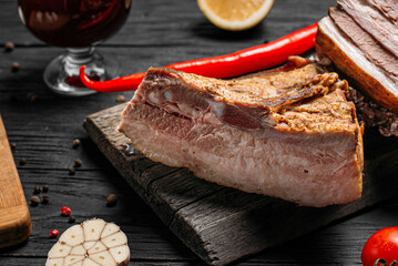 Grilled Pork Chop with Fresh Garlic and Tomatoes