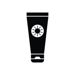 Sunscreen cream flat vector icon and symbol design