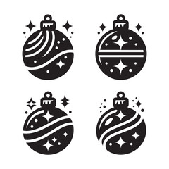 Modern Christmas Ball Icon Minimal Vector Design for Festive Web and Graphic Projects, Perfect for Apps and Holiday Buttons