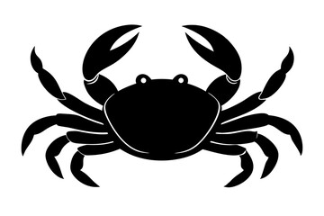  Crab Silhouette with Raised Claws and Sideways Stance