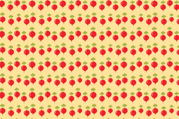 Radish seamless pattern. Radish background. Vegetable wallpaper.