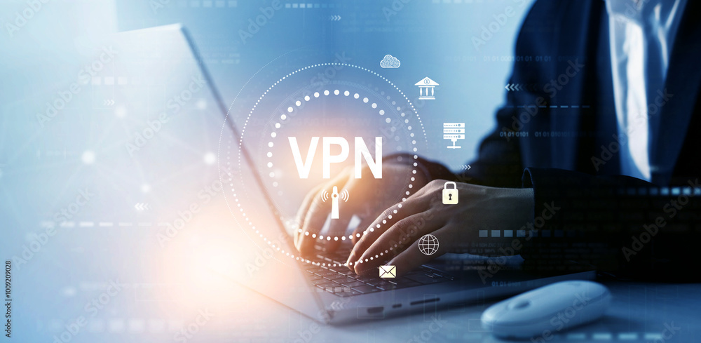 Poster vpn(virtual private network) secure connection.remote server private internet network to protect pri