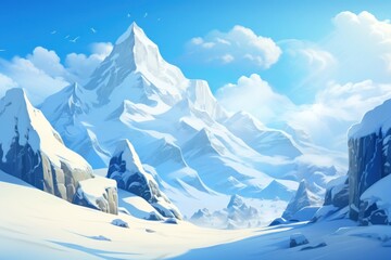 Obraz premium Snow landscape mountain outdoors.