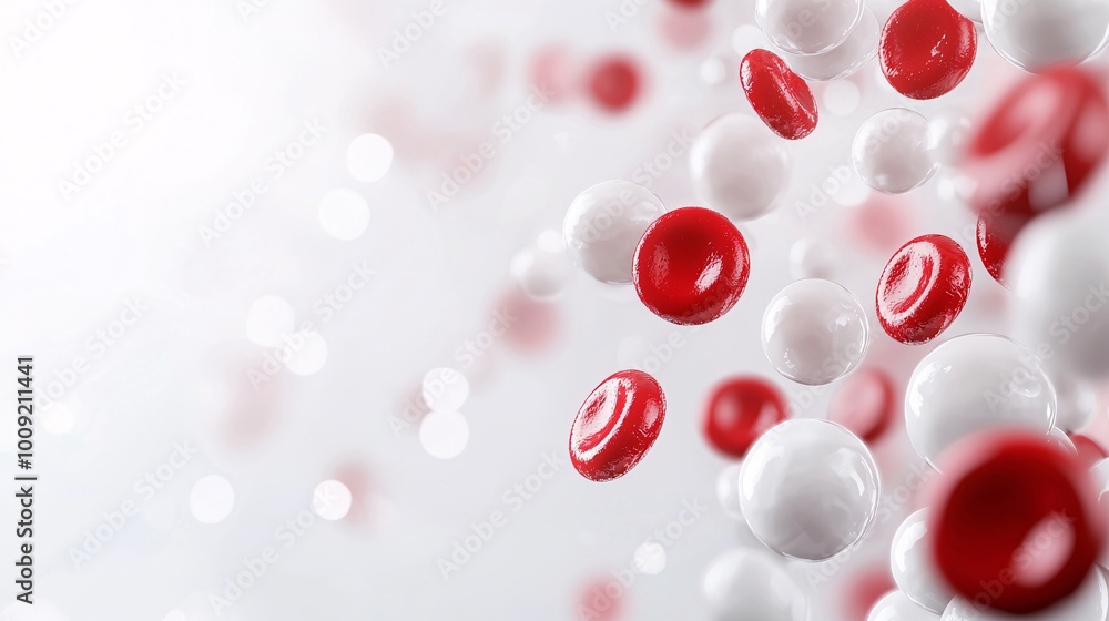 Poster microscopic interaction of platelets with red and white cells - unveiling the complex biological hea