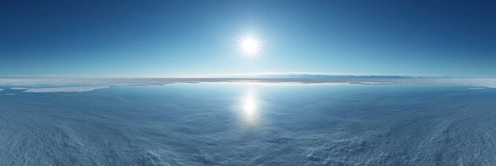 Endless Salt Flat, a vast expanse of shimmering white terrain merging with the horizon, evoking tranquility and isolation in nature's canvas