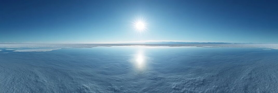 Endless Salt Flat, a vast expanse of shimmering white terrain merging with the horizon, evoking tranquility and isolation in nature's canvas