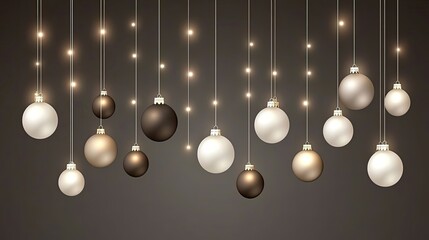 A collection of stylish black and gold Christmas ornaments hangs gracefully against a black backdrop, perfect for inspiring holiday decorations and seasonal festivities