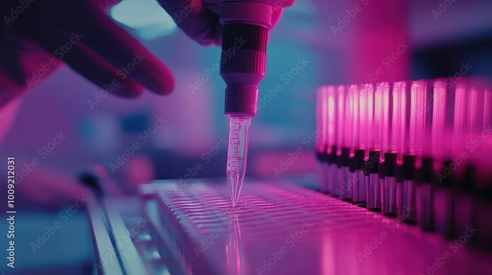 Poster precision pipetting in a vibrant laboratory setting