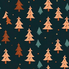 Obraz premium Seamless pattern with Christmas trees. 