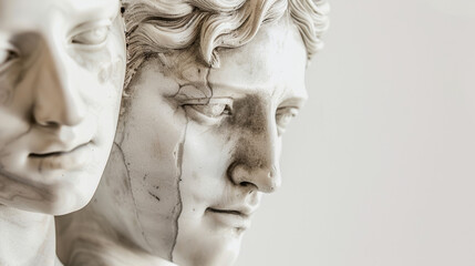 A photograph of a beautiful marble sculpture in the ancient Greek style