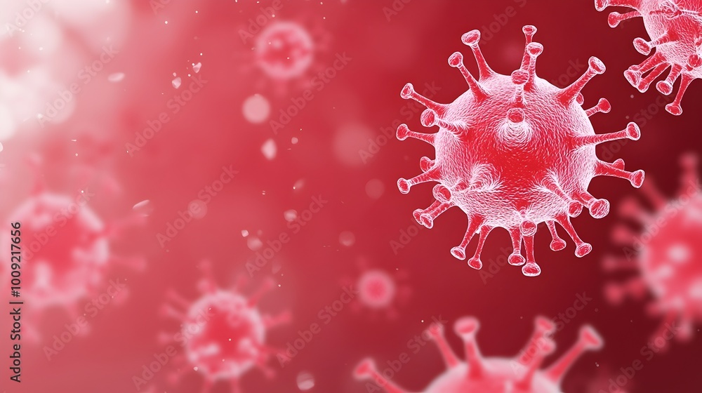 Aufkleber intricate microscopic view of virus particles - abstract viral design showcasing complex spikes and 