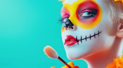 Vibrant Day of the Dead Makeup Artistry Portrait