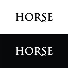 Elegant Horse Logo Design with Equine Silhouette in Lettering
